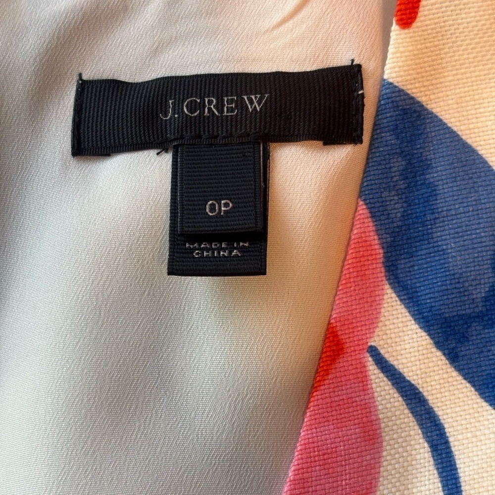 J. Crew Women's Linen Blend Printed Floral Sleeveless Fit and Flare Dress Size 0 - Picture 4 of 5